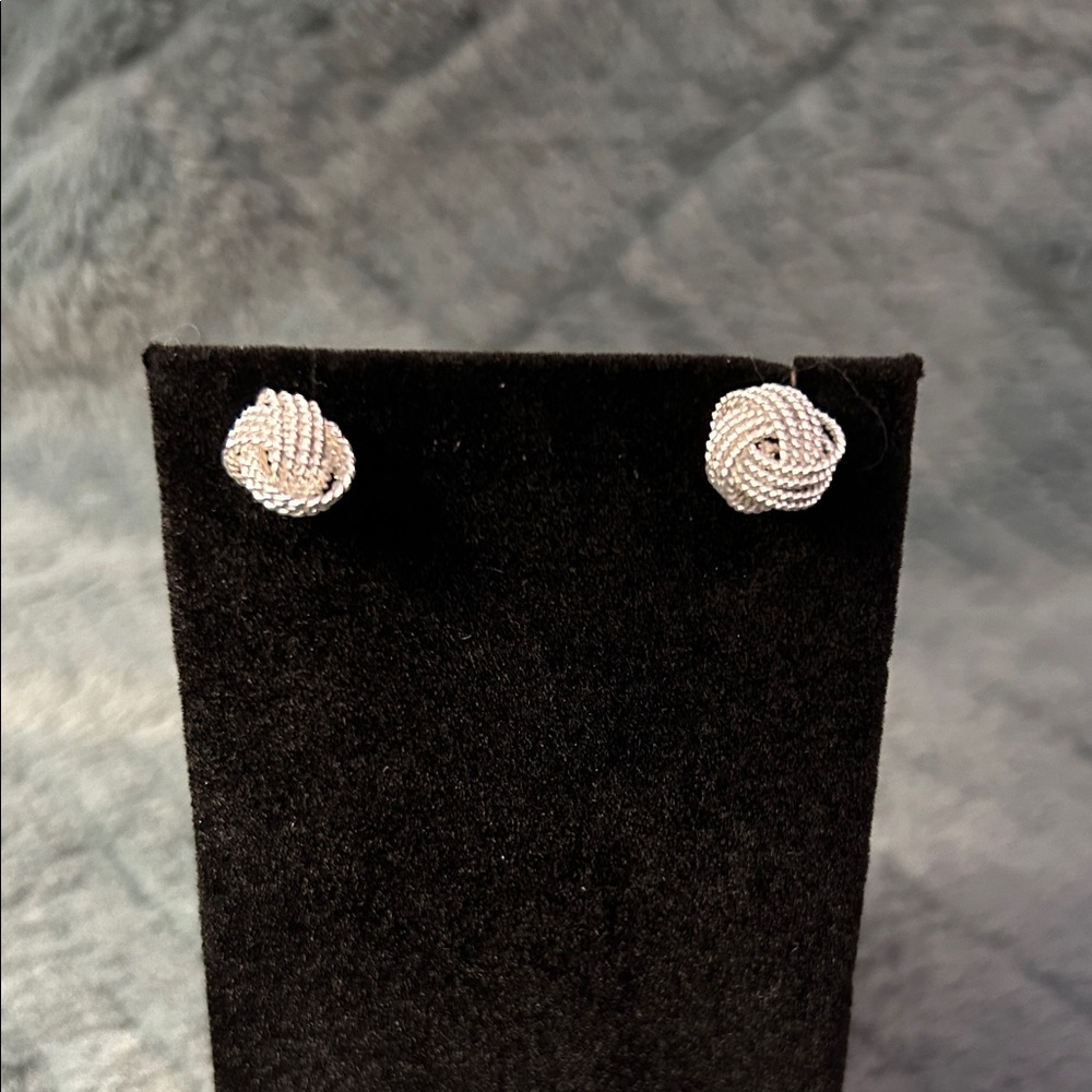 Elegant Sterling Silver Knot Stud Earrings